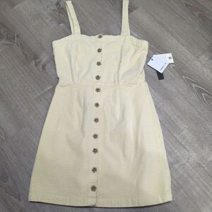 O'Neill Women's Size Small NWT Cream Colored‎ Corduroy Short Jumper Dress D12